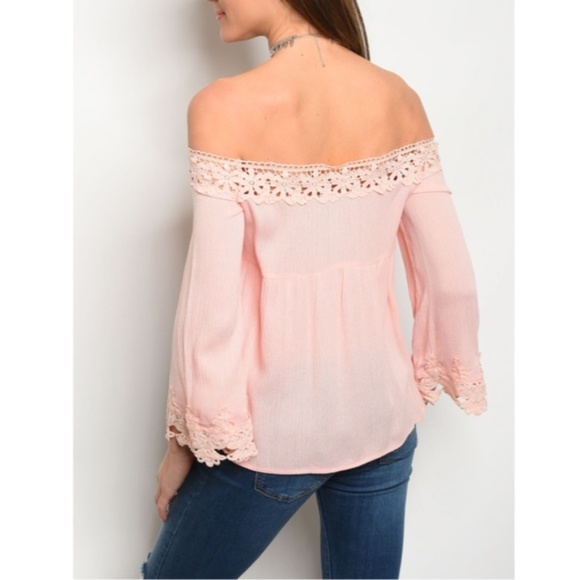 Last one Sz L  Pink off shoulder top - Picture 2 of 4